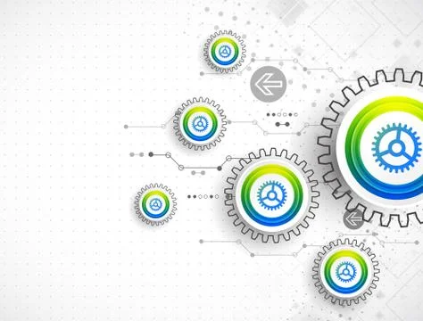 Abstract global computer technology vector concept. Stock Illustration