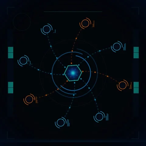 Abstract global data network visualization with glowing futuristic connecti.. Stock Footage 344776809