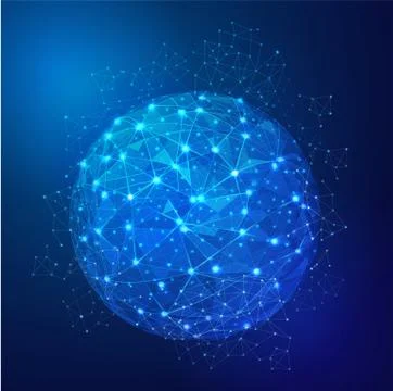 Abstract global digital mesh network, vector  illustration Stock Illustration