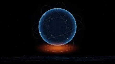 Abstract Global Digital Network and Cyber Earth Telemetry Loop Seam Stockbeeldmateriaal 348129860