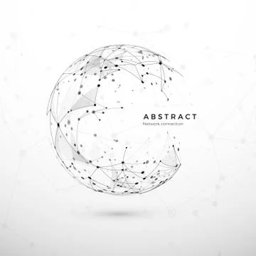 Abstract global network concept. Web structure, node net. Dots and connection Stock Illustration