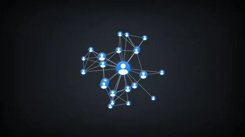 Abstract Global Network of Connected People and Data Exchange Stock Footage 336617864