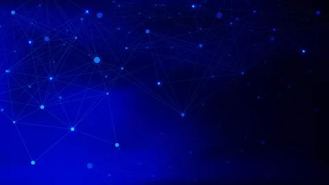 Abstract global network connection concept with connecting dots and lines. Illustrazione stock