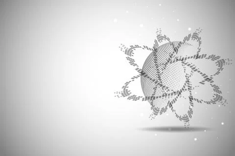 Abstract Global network connection.circle point and line composition concept 库存插图