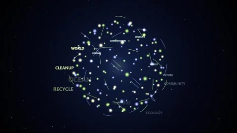 Abstract global network graphic symbolizing interconnectedness of environme.. Stock Footage 344889525