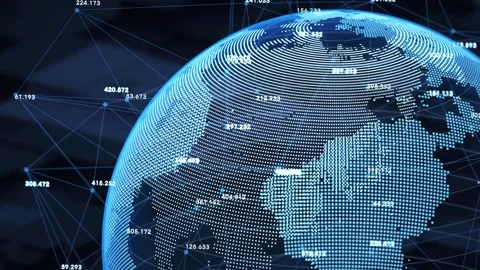 Abstract global network motion background digital data technology globe int.. Stock Footage 332148694