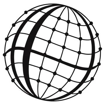 Abstract global network vector icon with bold lines. grid sphere with conne.. Stock Illustration