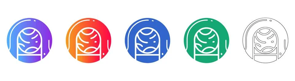 Abstract Global Planet Communication Concept Icons Stock Illustration