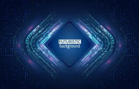 Abstract global sci fi concept. Hi-tech vector illustration with various tech Illustrazione stock