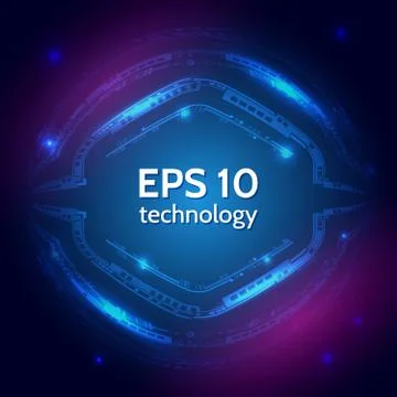 Abstract global sci fi concept. Hi-tech vector illustration with various tech Stock Illustration