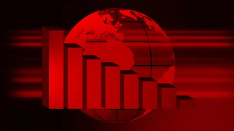 Abstract global statistics negative trend. Digital world depression Video stock 276631719