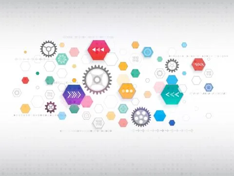 Abstract global technology concept. Digital internet communication. Connectio Illustrazione stock