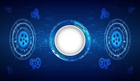 Abstract global technology concept. Digital internet communication on the blu Stock Illustration