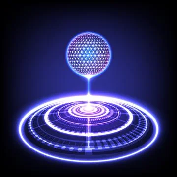 Abstract global technology dark blue background. Design for ring, sphere, c.. Stockillustratie