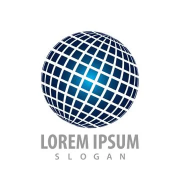Abstract global technology globe sphere logo concept design. Symbol graphic t Stock Illustration