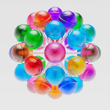 Abstract Globe of 3D Rendered Multi Colored Lollipops Stock Illustration