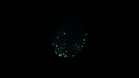 Abstract globe animation with digital particles and networking lines over d.. Stock Footage 346280462