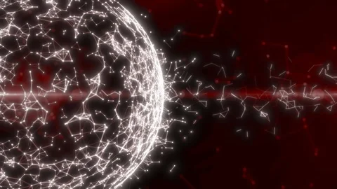 Abstract globe with atom and plexus construction. Digital tech satellite with 動画素材 111336095