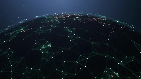 Abstract globe background business tech visual of digital world data connection Stock Footage 334652359