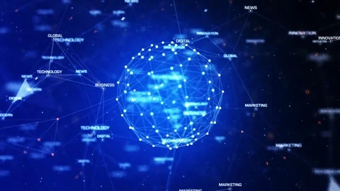 Abstract globe background business tech visual of digital world data connection Vídeos de archivo 334652869