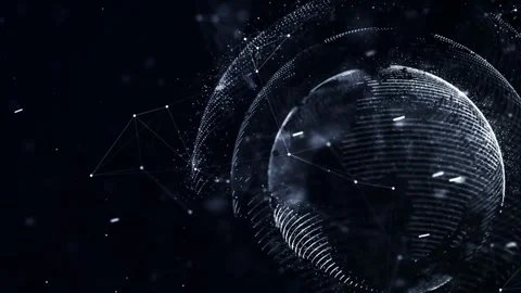 Abstract globe background business tech visual of digital world data connection Vidéo 334652881
