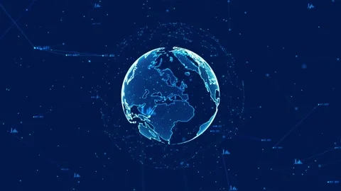 Abstract globe background business tech visual of digital world data connection 库存影片 334652905