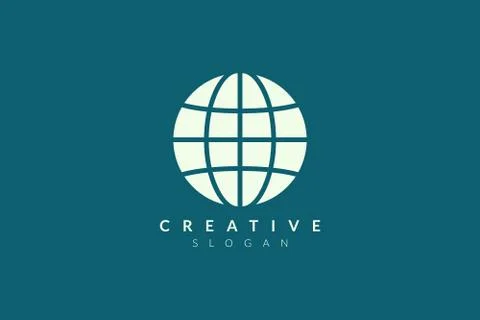 Abstract globe ball logo design. Minimalist and modern vector illustration de Stock Illustration