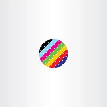 Abstract globe circle data information colorful vector icon Stock Illustration