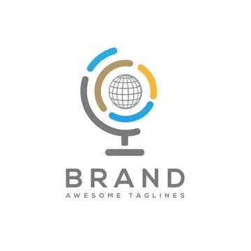 Abstract globe circles technology Stock Illustration