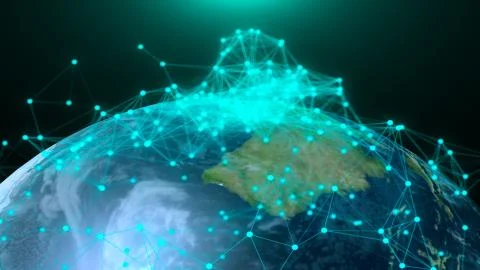 Abstract globe with digital connections. Elements of this image furnished by  Stock Illustration