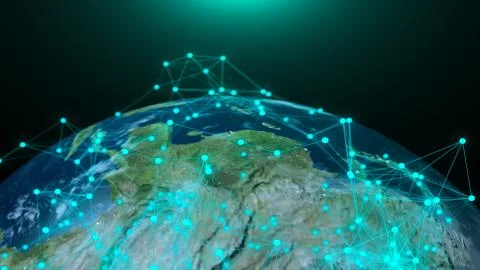 Abstract globe with digital connections. Elements of this image furnished by  Illustrazione stock