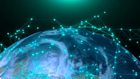 Abstract globe with digital connections. Elements of this image furnished by  Illustrazione stock