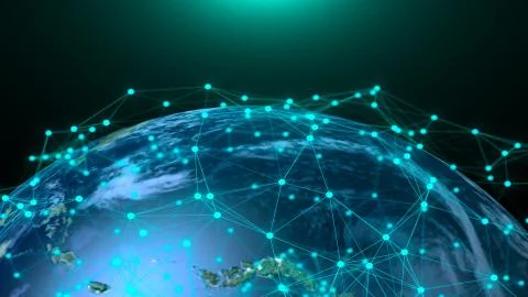 Abstract globe with digital connections. Elements of this image furnished by  Stock Illustration