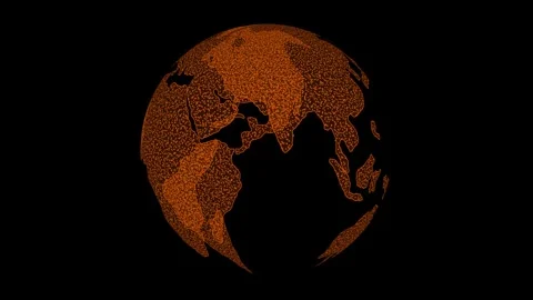 Abstract Globe with Dot Patterns Animation, Modern 3D Technology Planet Ear.. Video stock 313760212