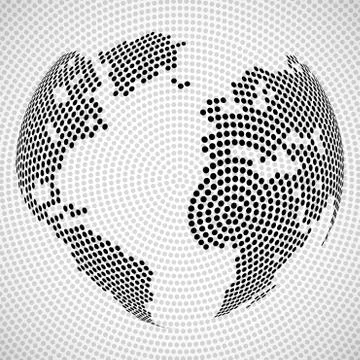 Abstract globe earth of radial dots. Vector illustration. Eps 10 Stockillustratie