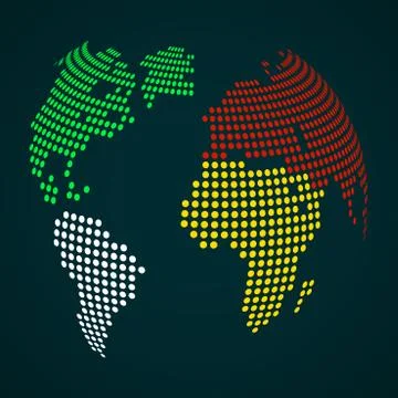 Abstract globe earth of round dots. Vector illustration. Eps 10 Stock Illustration