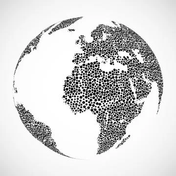 Abstract globe earth of round dots. Vector illustration. Eps 10 Stockillustratie
