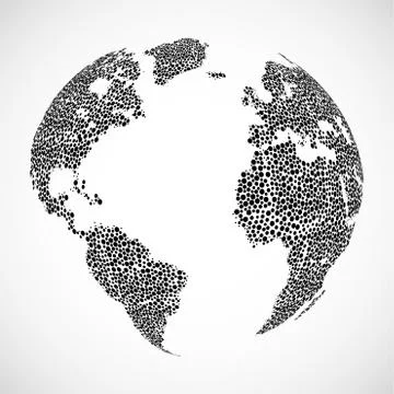 Abstract globe earth of round dots. Vector illustration. Eps 10 Stockillustratie