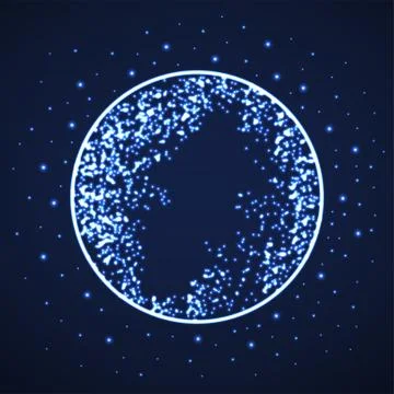Abstract globe with glowing particles, technology planet. Vector Stock Illustration