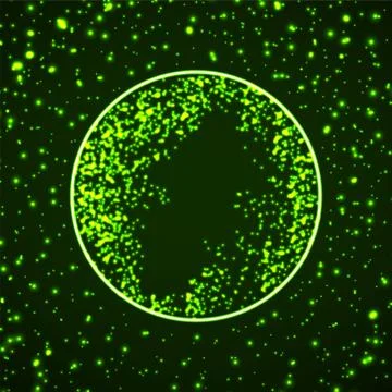 Abstract globe with glowing particles, technology planet Stock Illustration