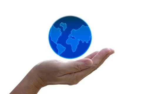 Abstract globe in the hand Stock Photos