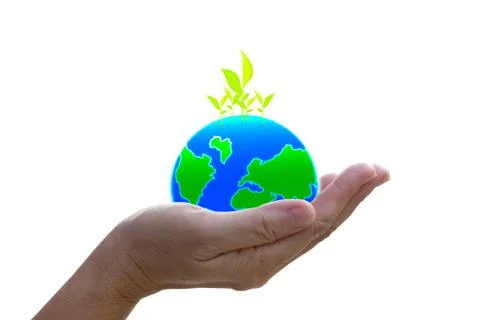 Abstract globe in the hand, protect our world, save the earth Stock Illustration