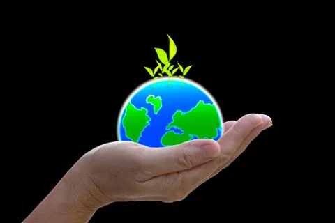 Abstract globe in the hand, protect our world, save the earth Stock Illustration