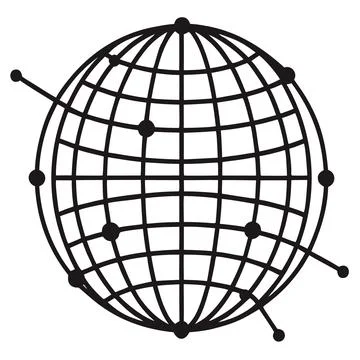 Abstract globe illustration with connected network lines and dots for globa.. Stock Illustration