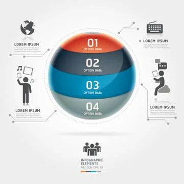 Abstract globe infographics communication technology element template. Vector Stock Illustration