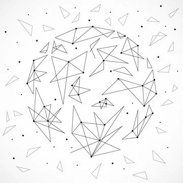 Abstract globe of lines and dots, connection structure, technology background 스톡 일러스트