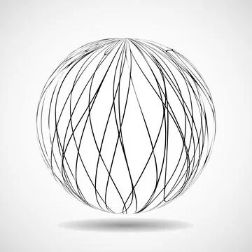 Abstract globe of lines, geometric shape. Vector illustration Stock Illustration