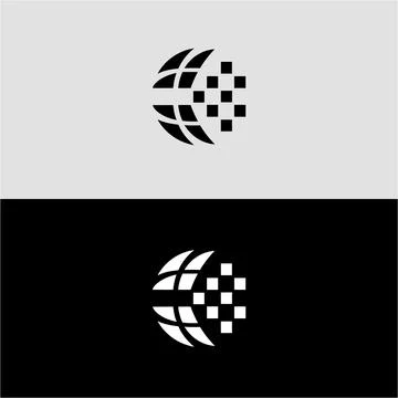 Abstract globe logo design digital technology icon symbol vector graphic design Stock Illustration