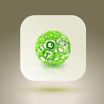 Abstract globe made from retro rectangles. Conceptual Technology Logo Stock Illustration