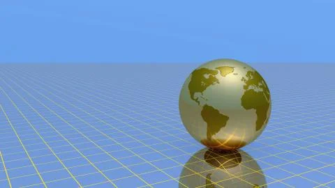Abstract globe over grid Stock Illustration